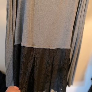 Long sleeve grey shirt lace apt 9 3x